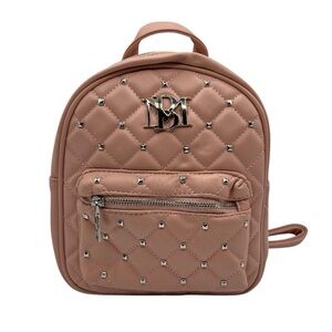 BADGLEY MISCHKA QUILTED MINI STUDDED BLUSH BACKPACK